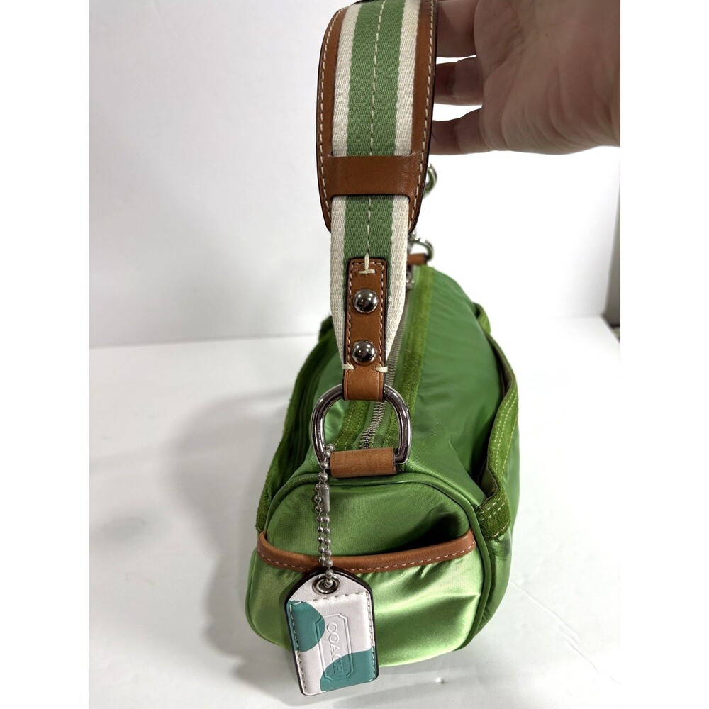 Coach Green Sateen / Leather trim Mini Barrel Bag Vintage 2006 RARE - Picture 12 of 14